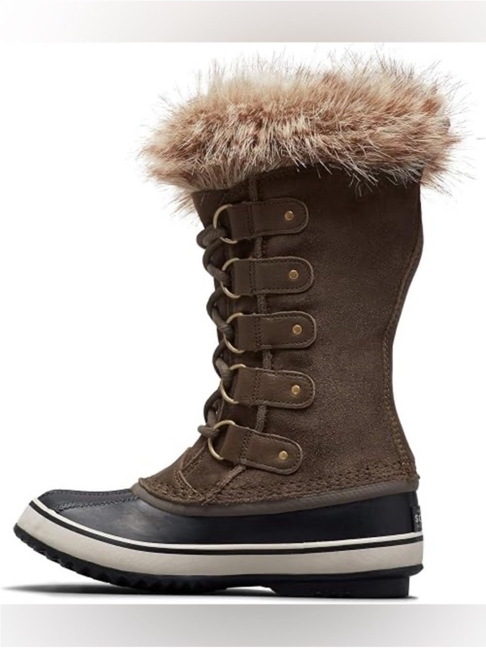Sorel Brown Faux-Fur Trim Lace-Up Winter Boot